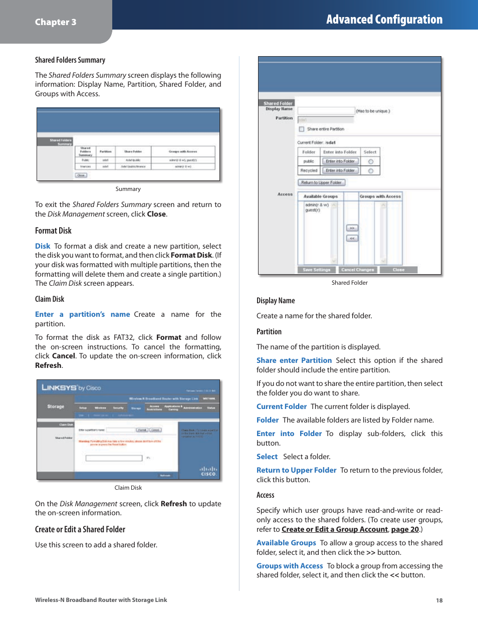 Advanced configuration | Linksys WRT160NL User Manual | Page 22 / 65