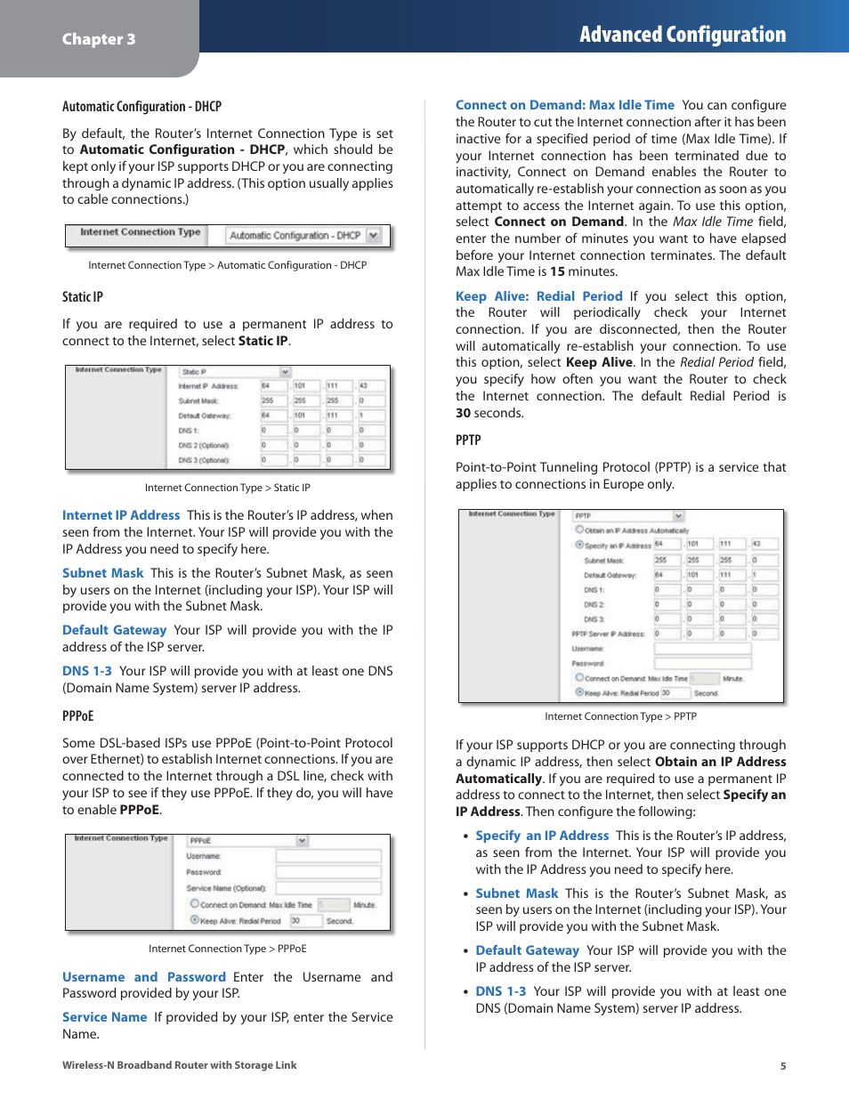 Advanced configuration | Linksys WRT160NL User Manual | Page 9 / 65