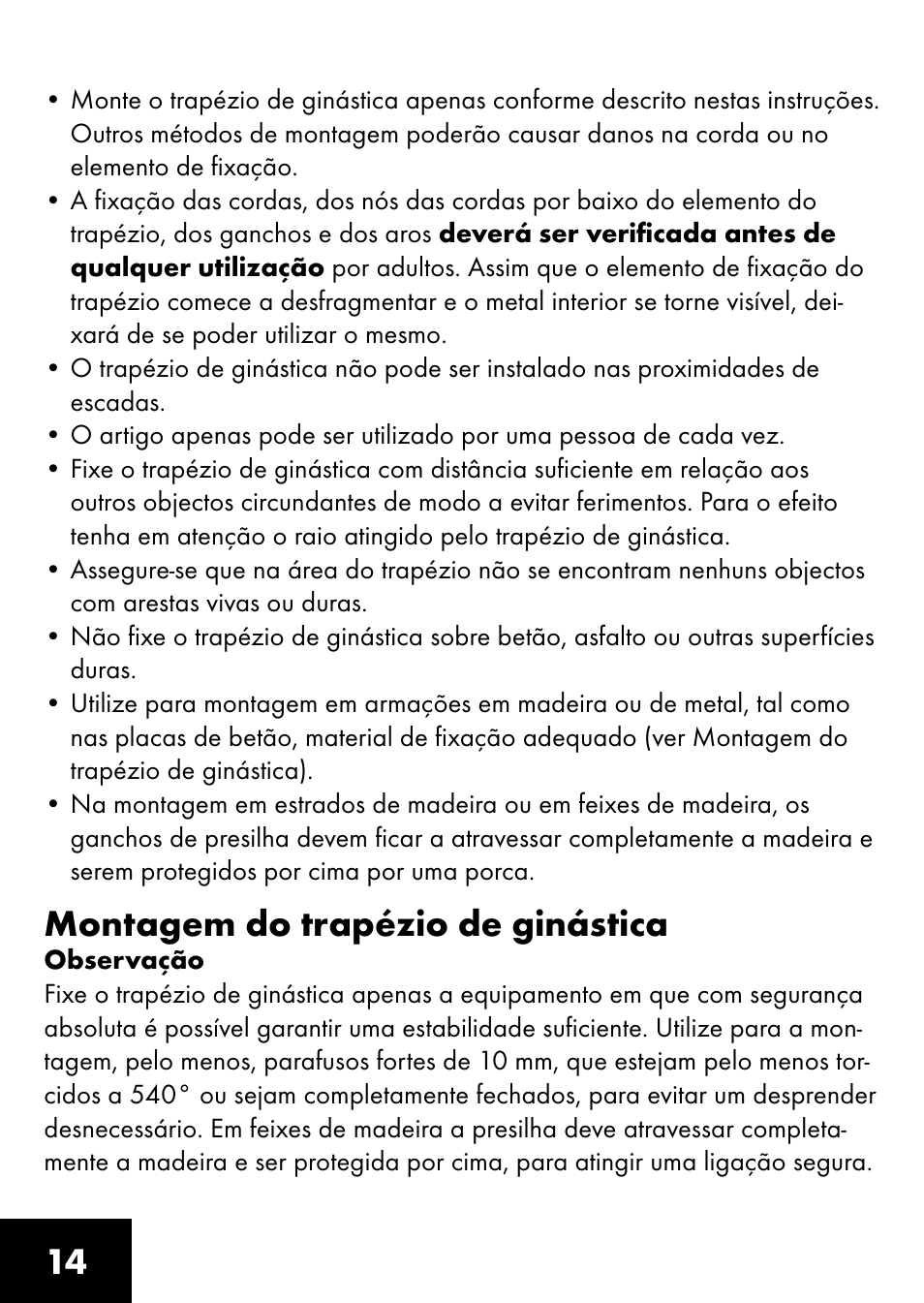 Montagem do trapézio de ginástica | Playtive RING TRAPEZE User Manual | Page 12 / 28