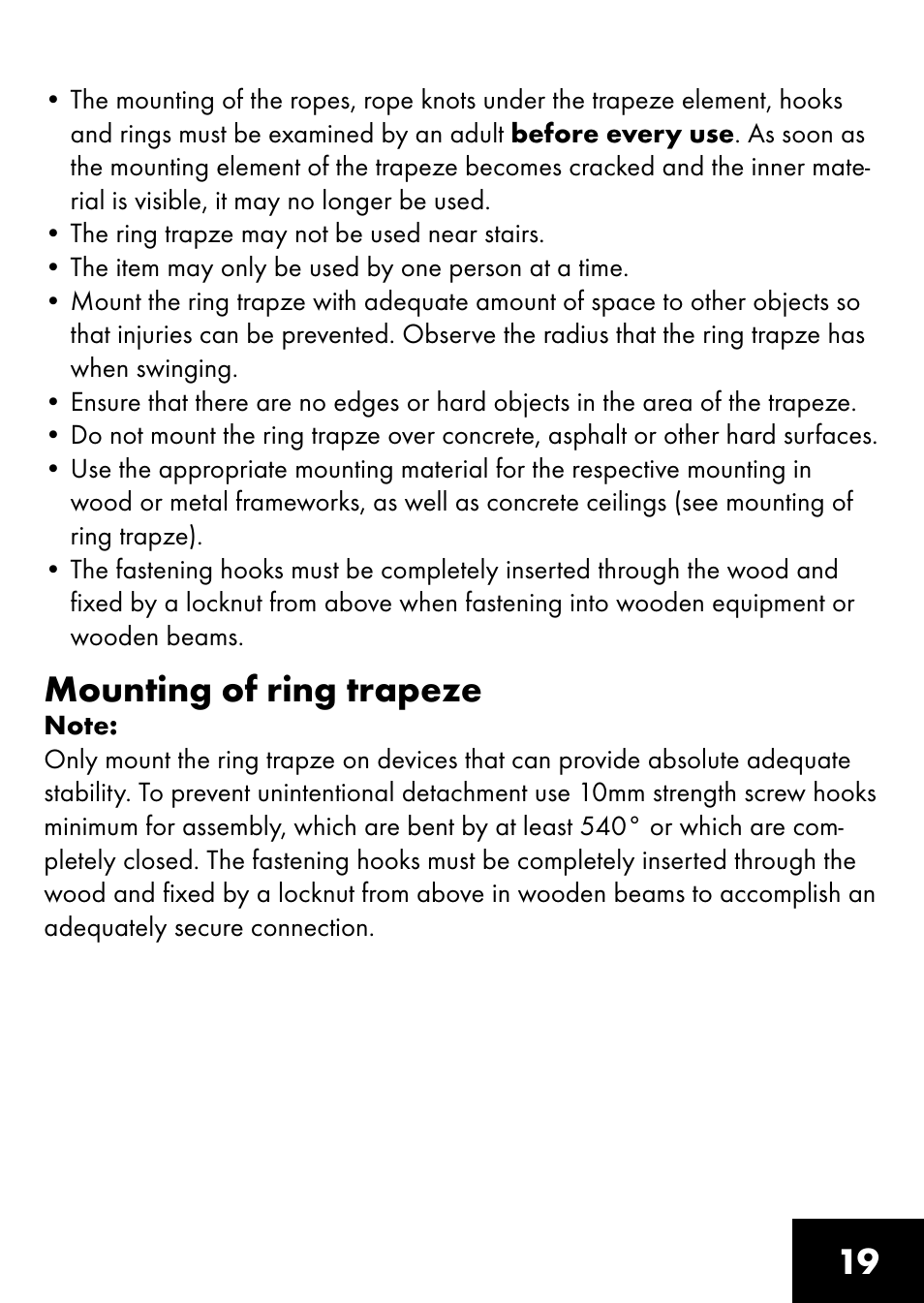 Mounting of ring trapeze | Playtive RING TRAPEZE User Manual | Page 17 / 28