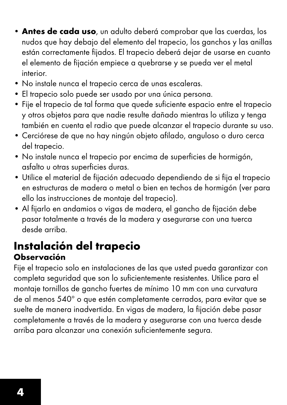 Instalación del trapecio | Playtive RING TRAPEZE User Manual | Page 2 / 28