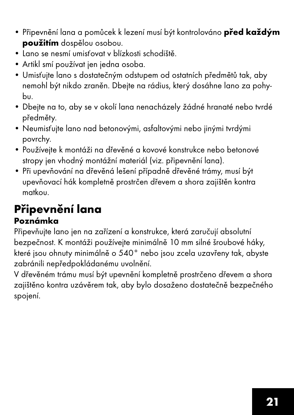 Připevnění lana | Playtive CLIMBING ROPE User Manual | Page 19 / 28
