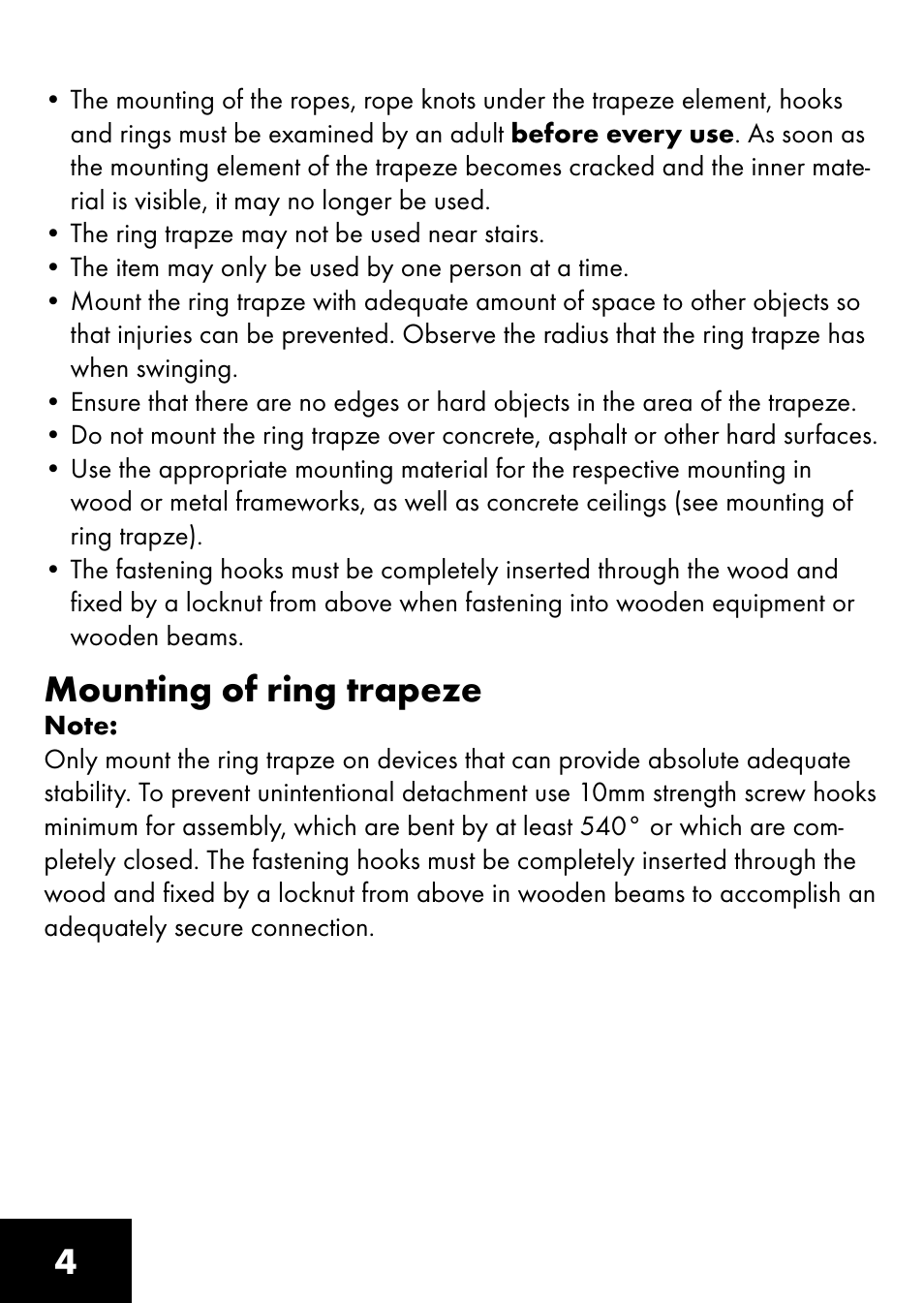 Mounting of ring trapeze | Playtive RING TRAPEZE User Manual | Page 2 / 32