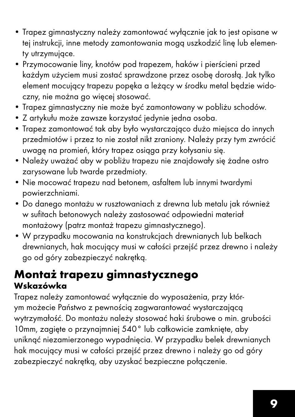 Montaż trapezu gimnastycznego | Playtive RING TRAPEZE User Manual | Page 7 / 32