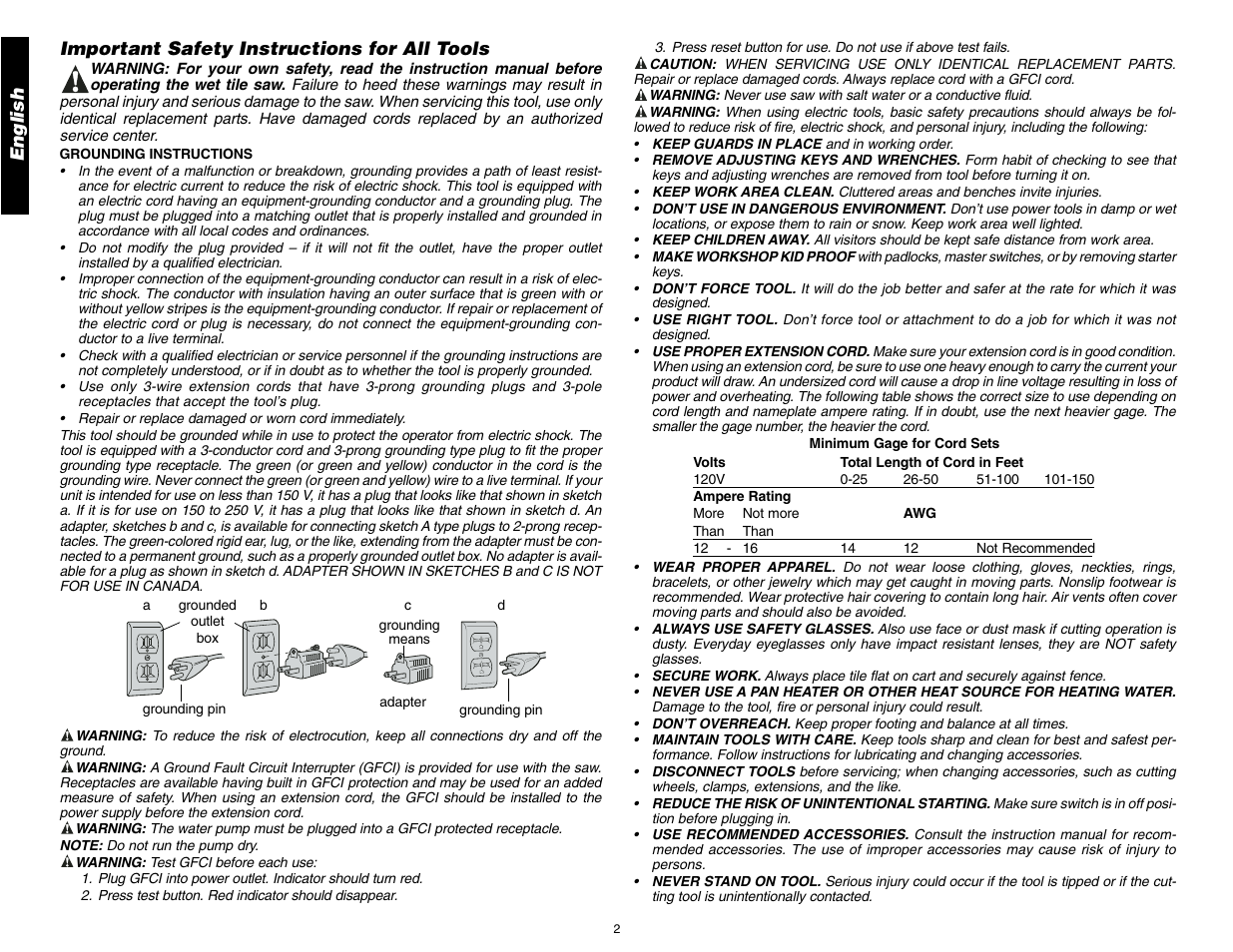 DeWalt D24000 User Manual | Page 4 / 42