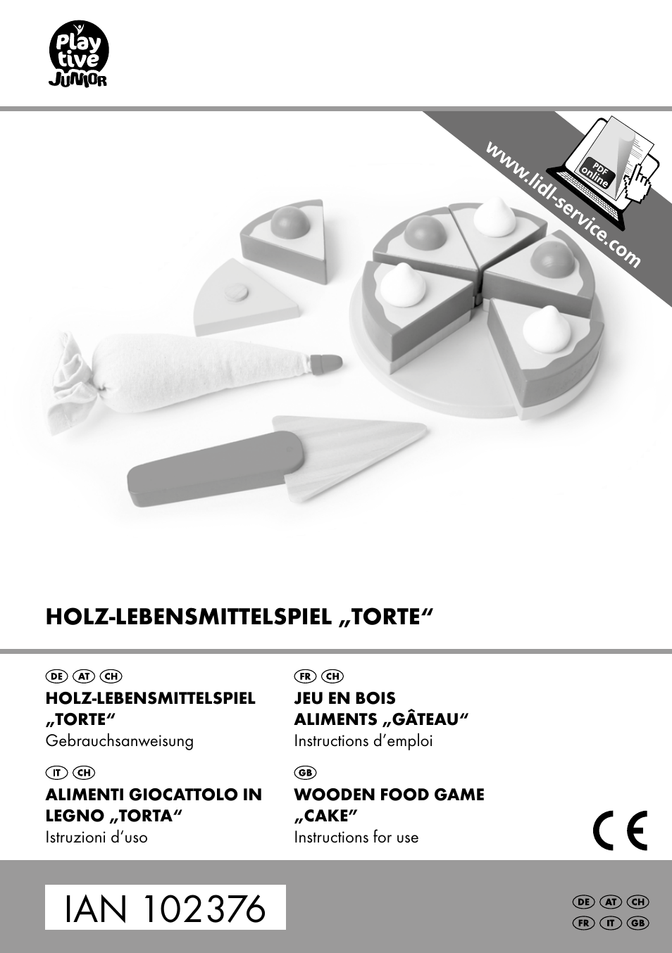 Playtive WOODEN FOOD GAME CAKE User Manual | 8 pages