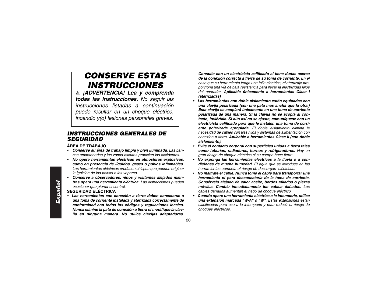 Conserve estas instrucciones | DeWalt DW827 User Manual | Page 23 / 34