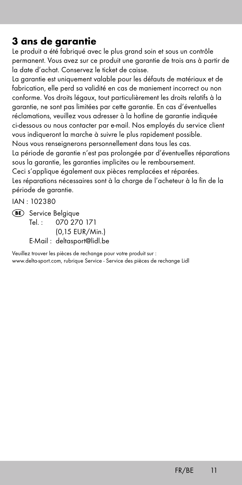 3 ans de garantie | Playtive MEMORY GAME User Manual | Page 11 / 16