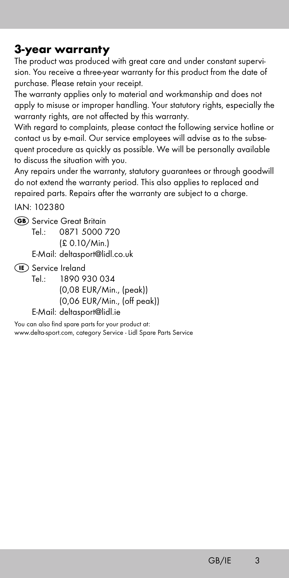 Year warranty | Playtive MEMORY GAME User Manual | Page 3 / 16