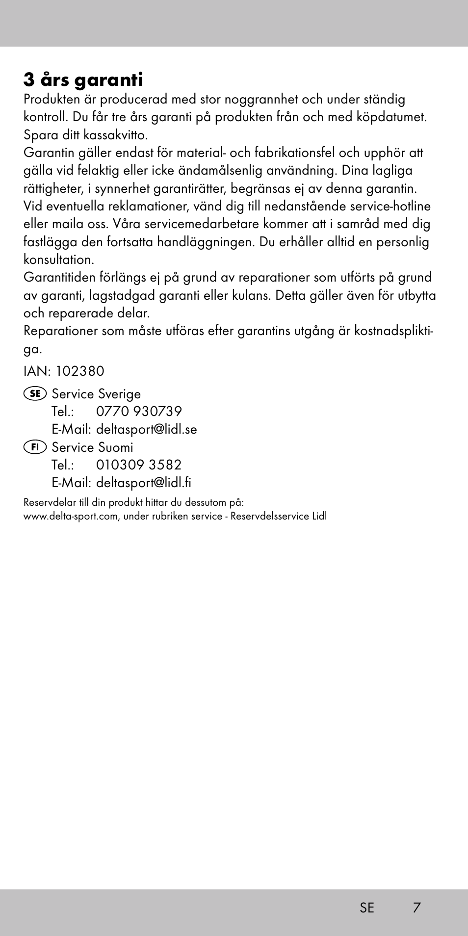 3 års garanti | Playtive MEMORY GAME User Manual | Page 7 / 16