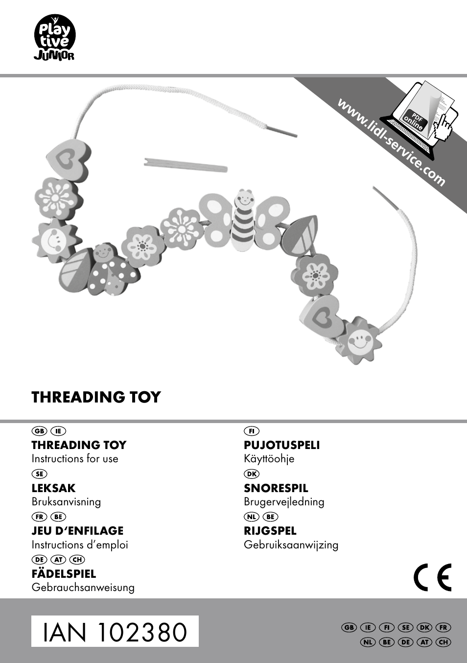 Playtive THREADING TOY User Manual | 12 pages