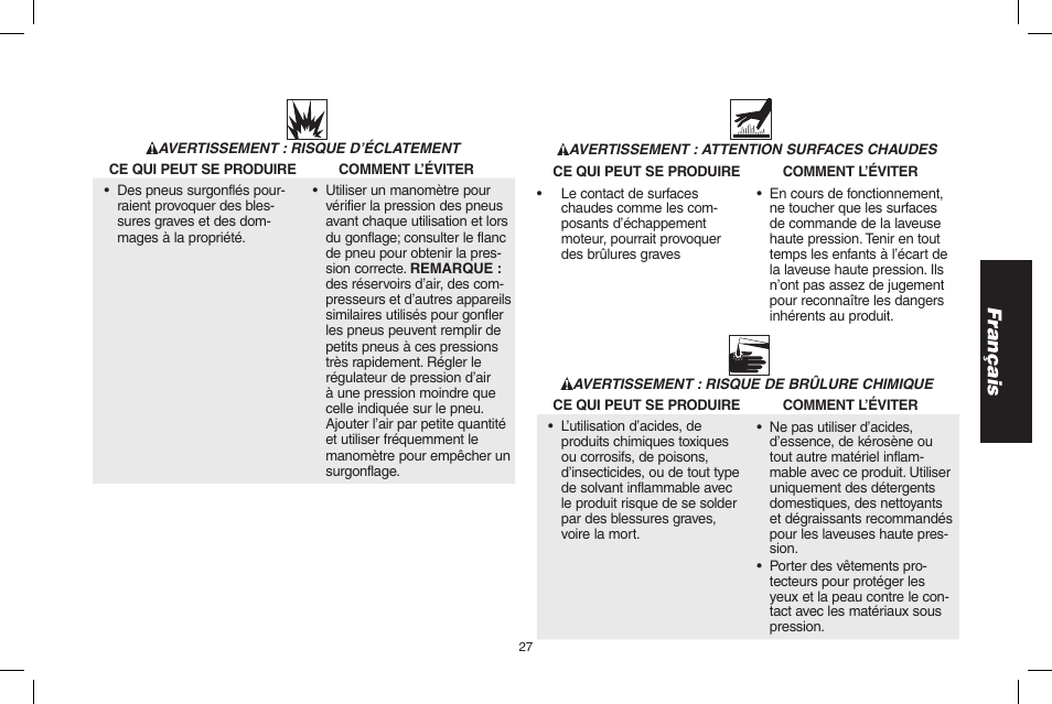 Français | DeWalt DP3900 User Manual | Page 27 / 64