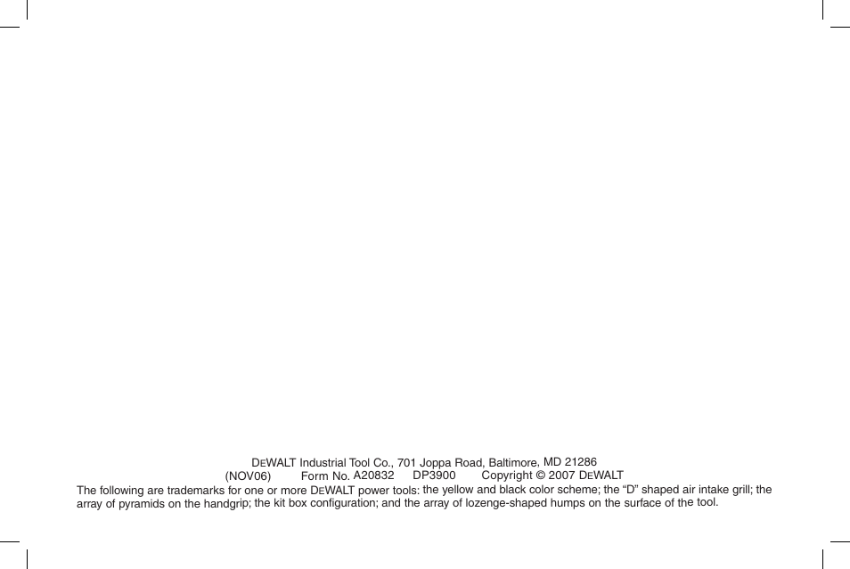 DeWalt DP3900 User Manual | Page 64 / 64