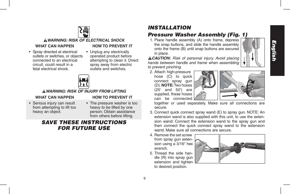 English | DeWalt DP3900 User Manual | Page 9 / 64