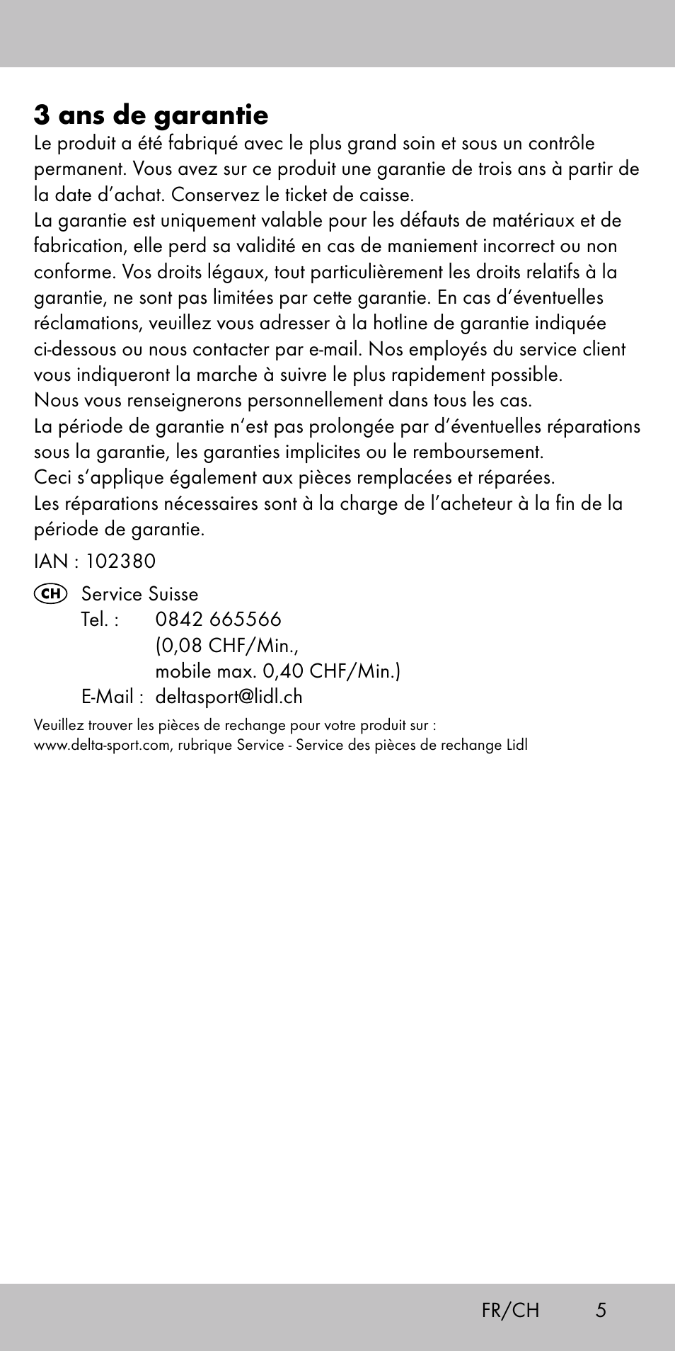 3 ans de garantie | Playtive MEMORY GAME User Manual | Page 5 / 12