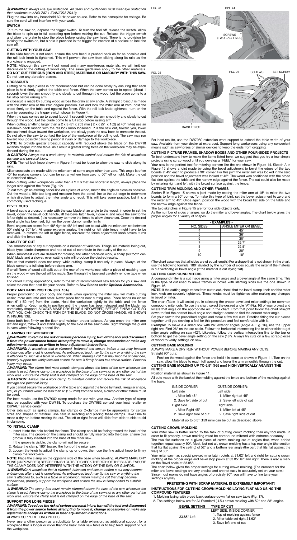 DeWalt Miter Saw DW 718 User Manual | Page 5 / 7