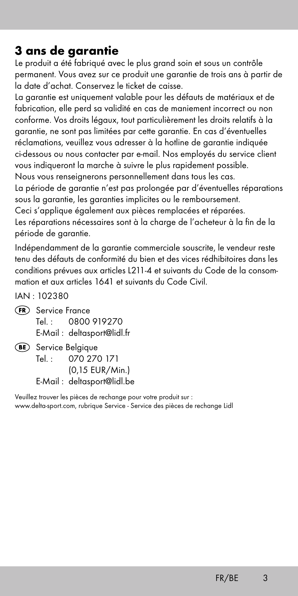 3 ans de garantie | Playtive MEMORY GAME User Manual | Page 3 / 12