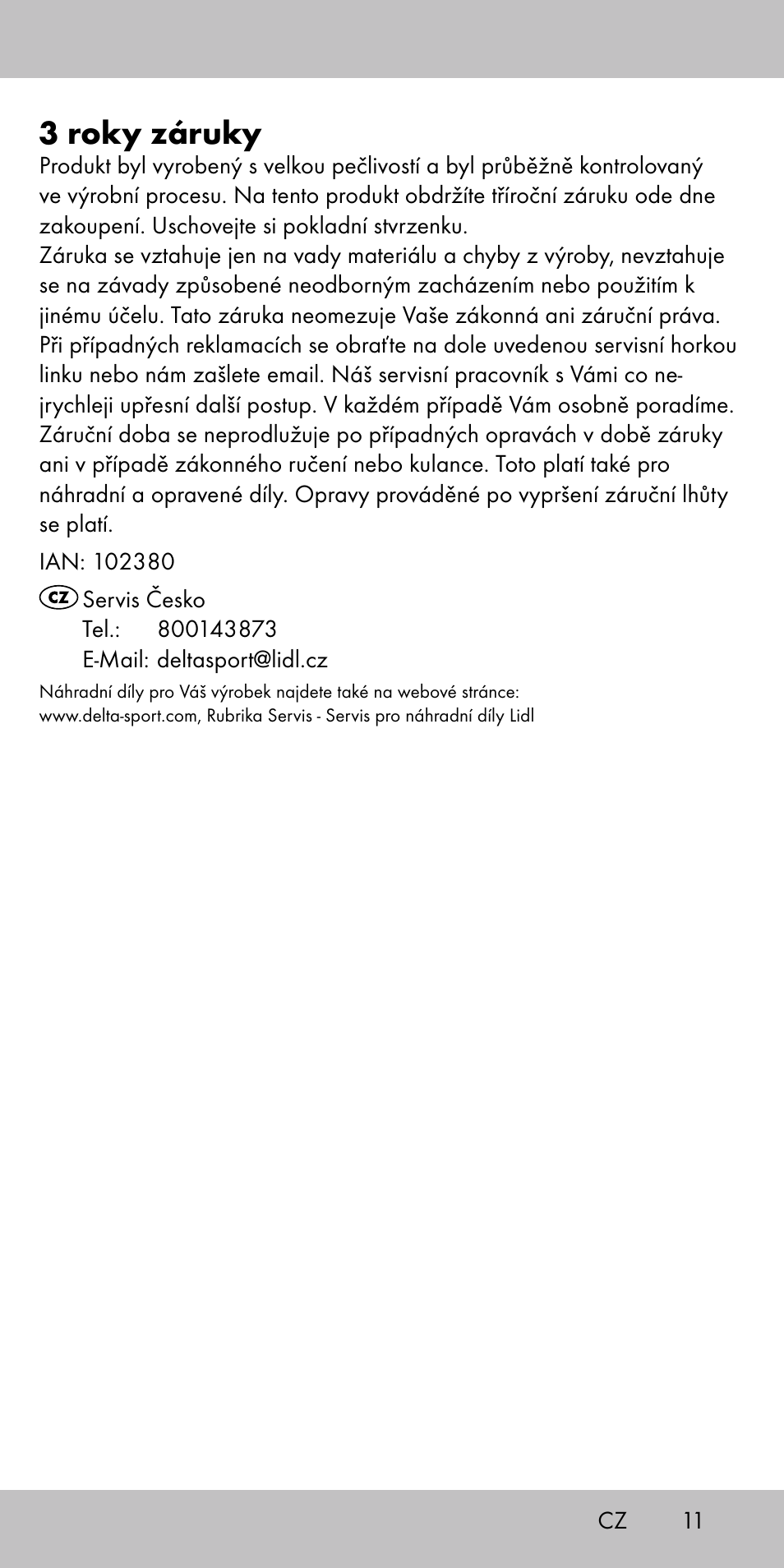 3 roky záruky | Playtive MEMORY GAME User Manual | Page 11 / 16
