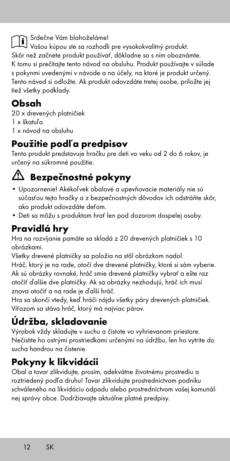 Playtive MEMORY GAME User Manual | Page 12 / 16