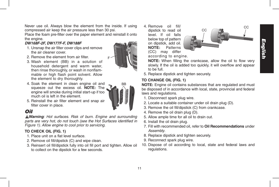 English | DeWalt N005044 User Manual | Page 11 / 60