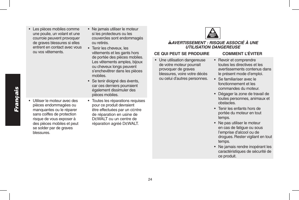 Français | DeWalt N005044 User Manual | Page 24 / 60