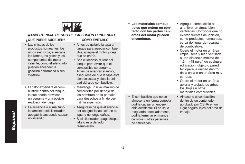 Español | DeWalt N005044 User Manual | Page 42 / 60