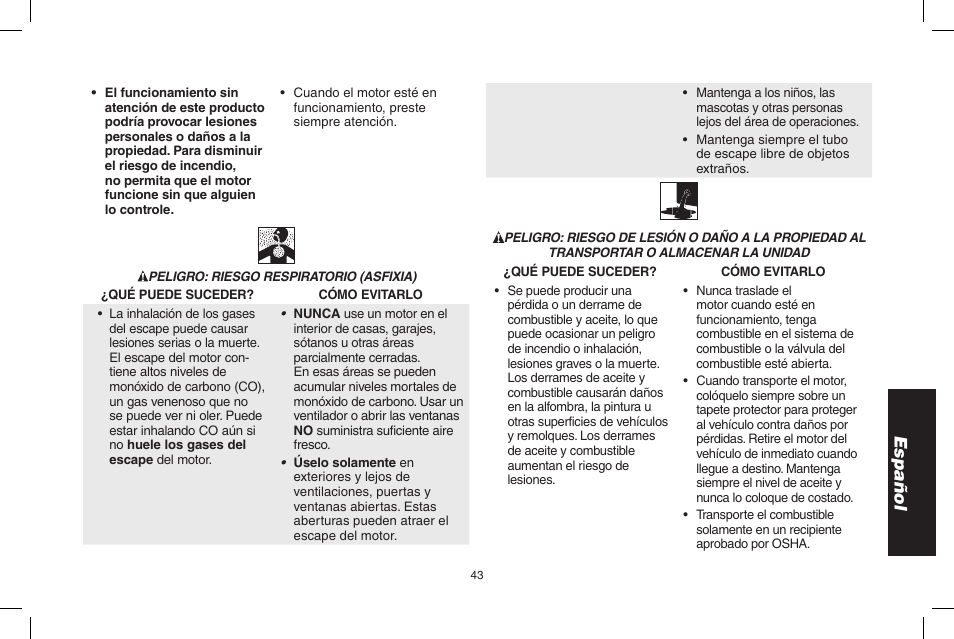 Español | DeWalt N005044 User Manual | Page 43 / 60