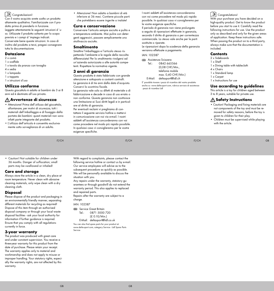 Playtive DOLL‘S HOUSE FURNITURE DINING ROOM User Manual | Page 2 / 2