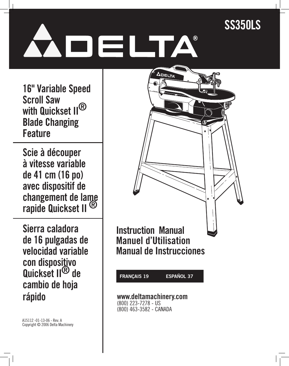 Delta SS350LS User Manual | 56 pages