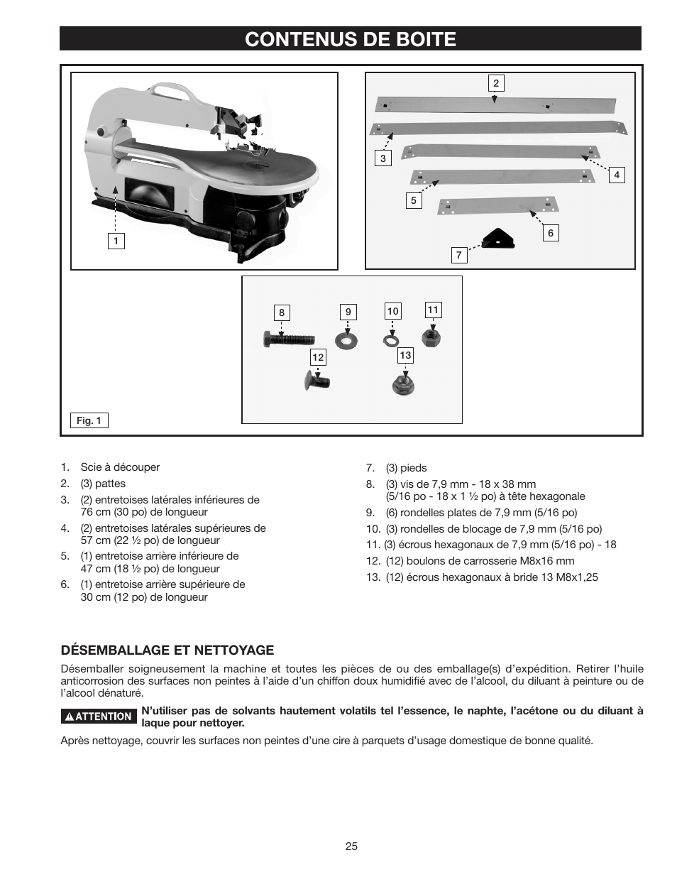 Contenus de boite | Delta SS350LS User Manual | Page 25 / 56