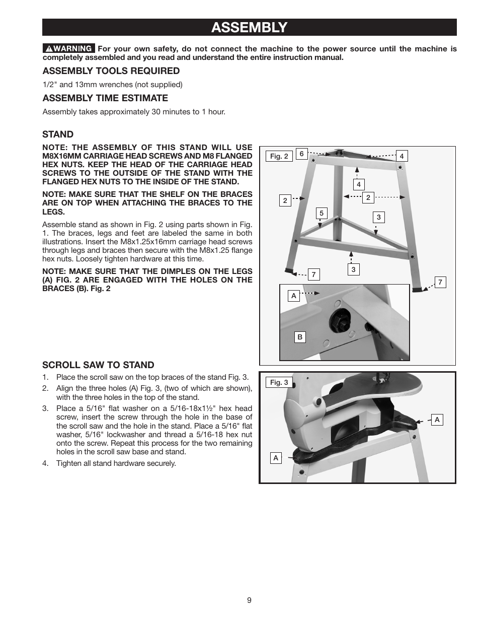 Assembly | Delta SS350LS User Manual | Page 9 / 56