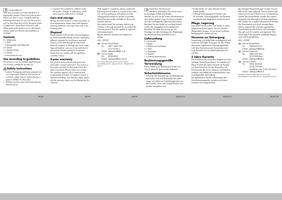 Playtive DOLL‘S HOUSE FURNITURE DINING ROOM User Manual | Page 2 / 2