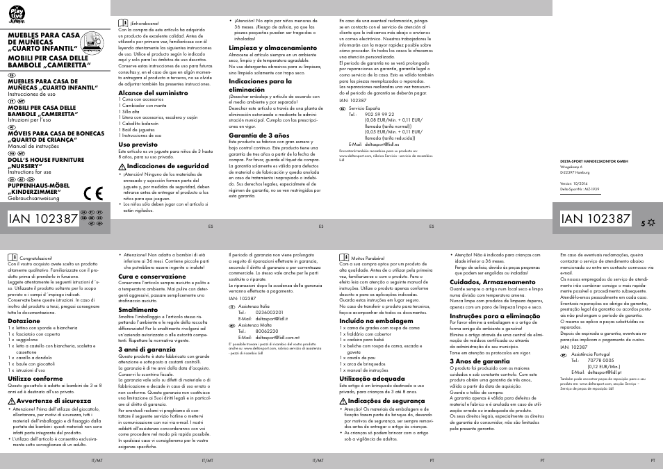 Playtive DOLL‘S HOUSE FURNITURE NURSERY User Manual | 2 pages