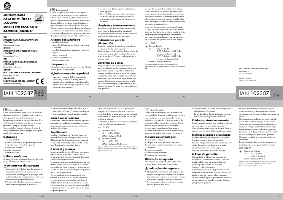 Playtive DOLL‘S HOUSE FURNITURE KITCHEN User Manual | 2 pages