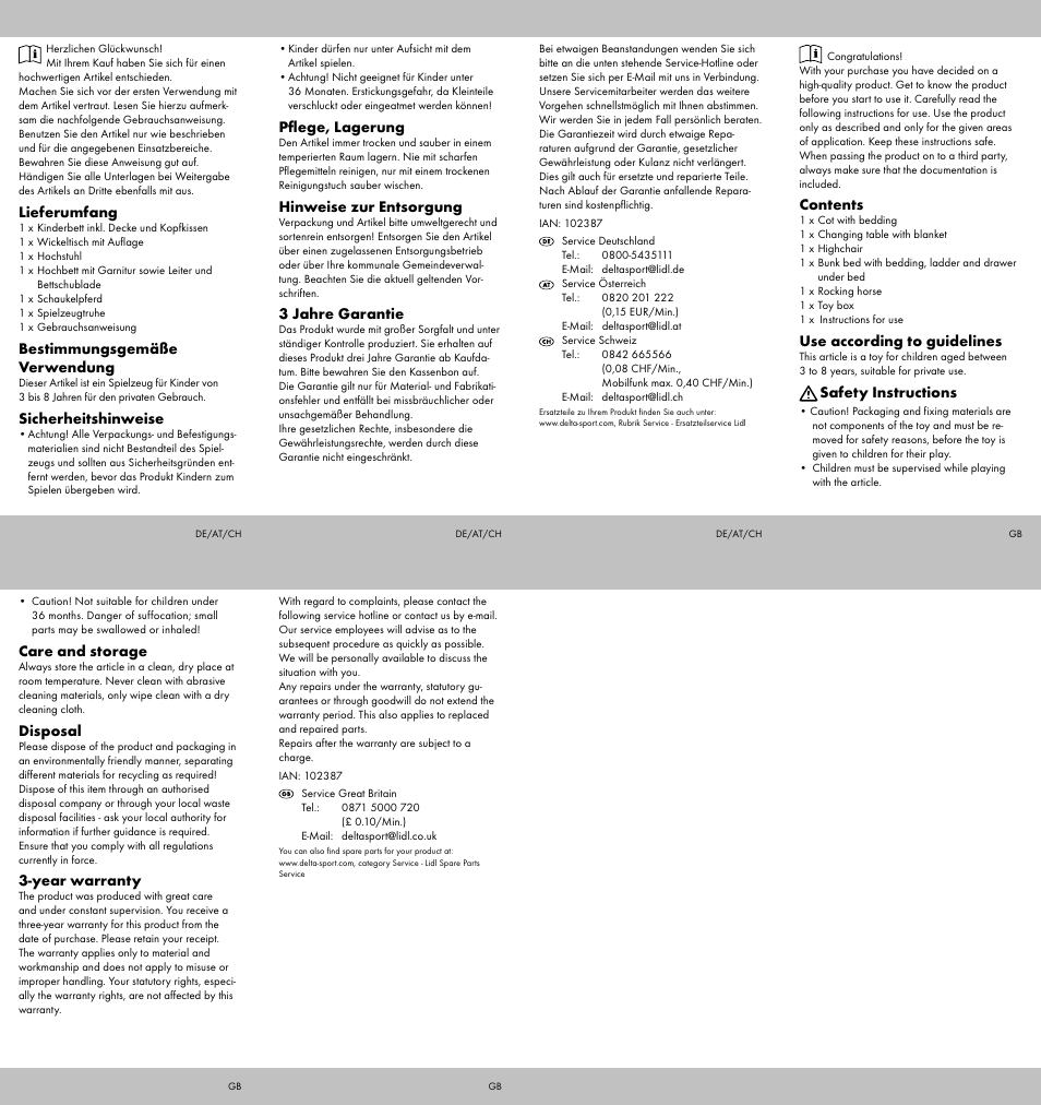 Playtive DOLL‘S HOUSE FURNITURE NURSERY User Manual | Page 2 / 2