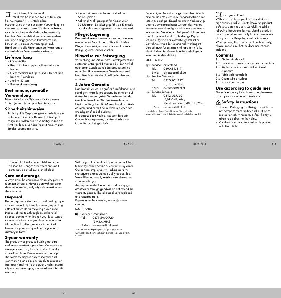 Playtive DOLL‘S HOUSE FURNITURE KITCHEN User Manual | Page 2 / 2