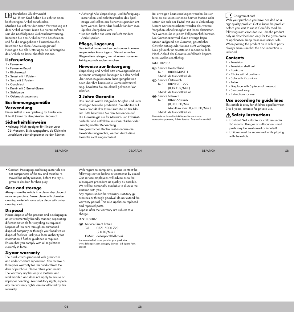 Playtive DOLL‘S HOUSE FURNITURE LIVING ROOM User Manual | Page 2 / 2