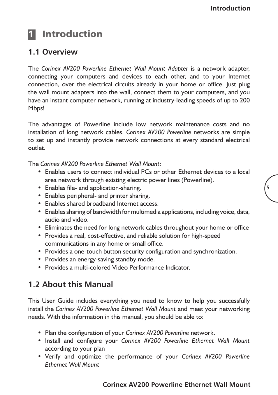 1introduction | Corinex AV200 User Manual | Page 7 / 50