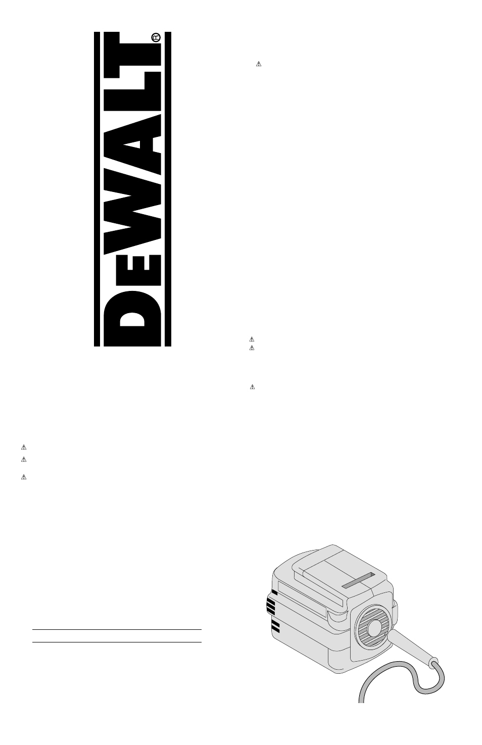 DeWalt DW0247 User Manual | 3 pages