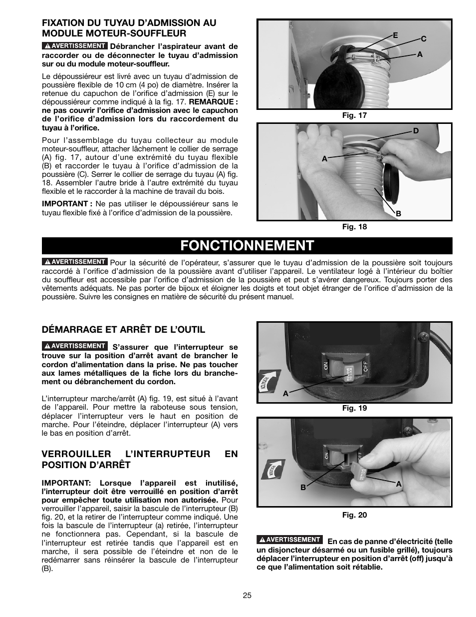 Fonctionnement | Delta A15097 User Manual | Page 25 / 40