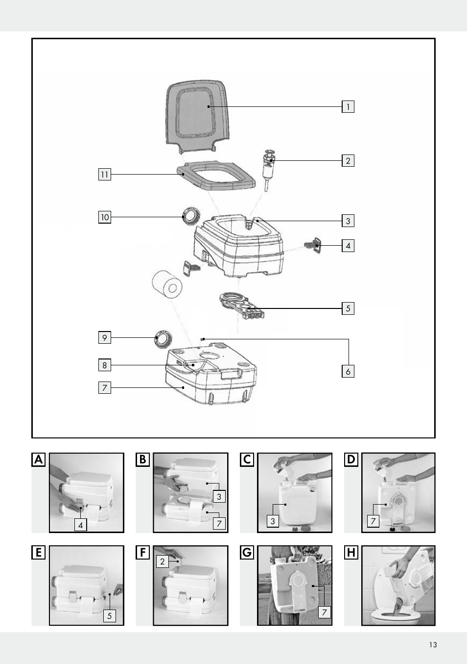 Rocktrail Portable Toilet User Manual | Page 13 / 14