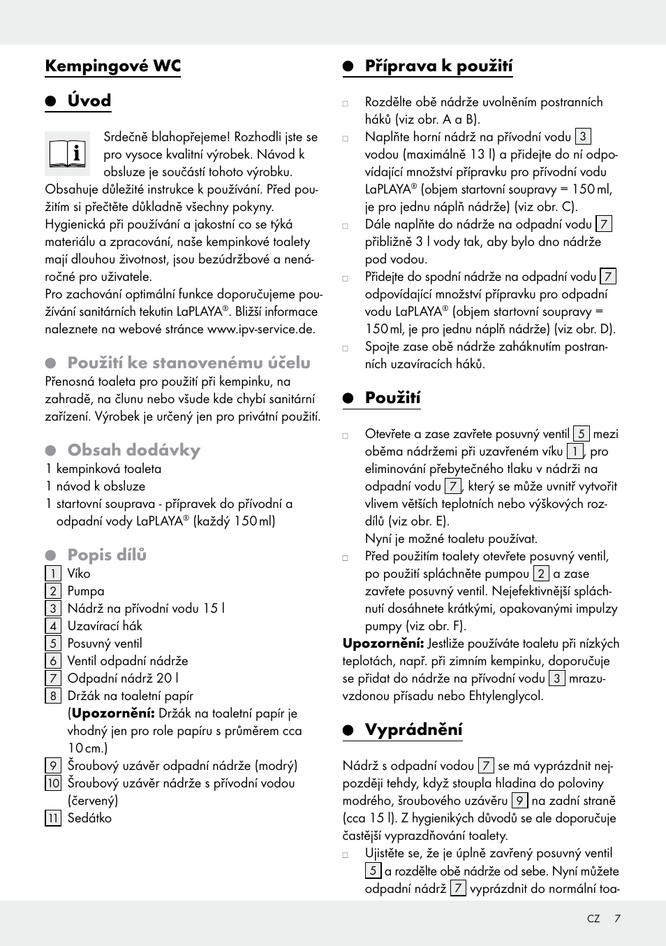 Rocktrail Portable Toilet User Manual | Page 7 / 14