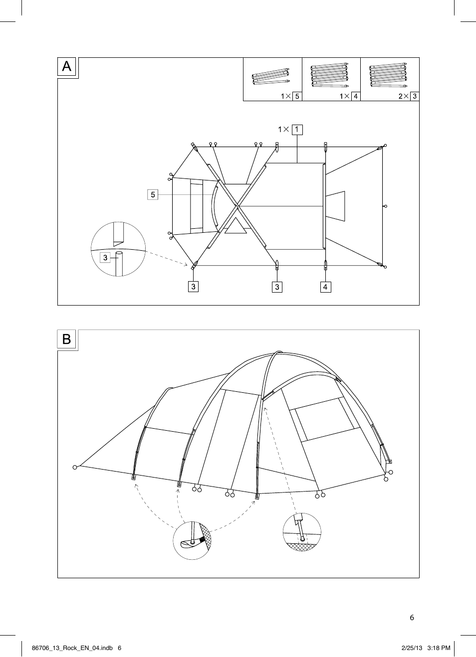 Rocktrail 4 Man Tent T13843 User Manual | Page 6 / 8