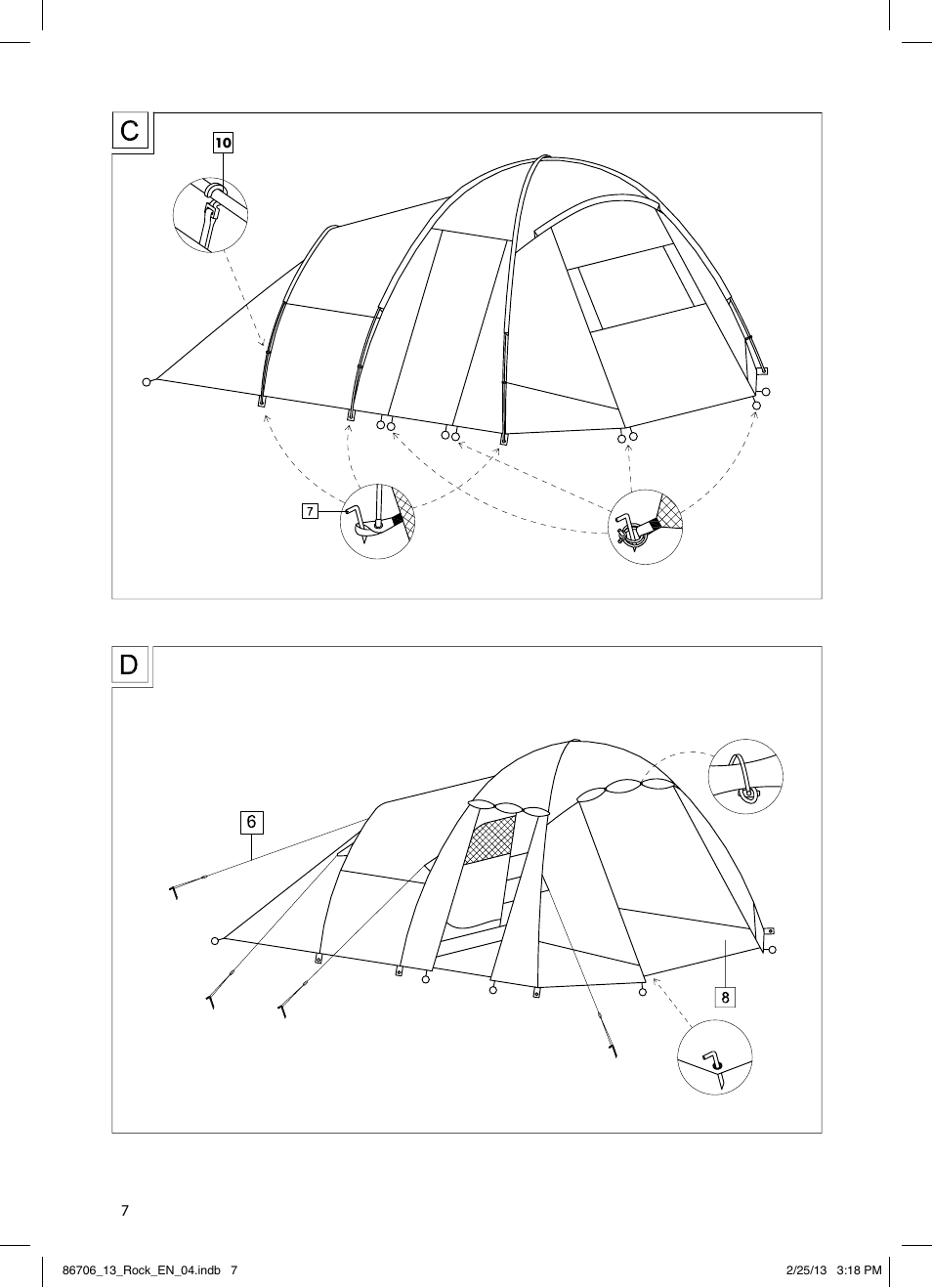 Rocktrail 4 Man Tent T13843 User Manual | Page 7 / 8