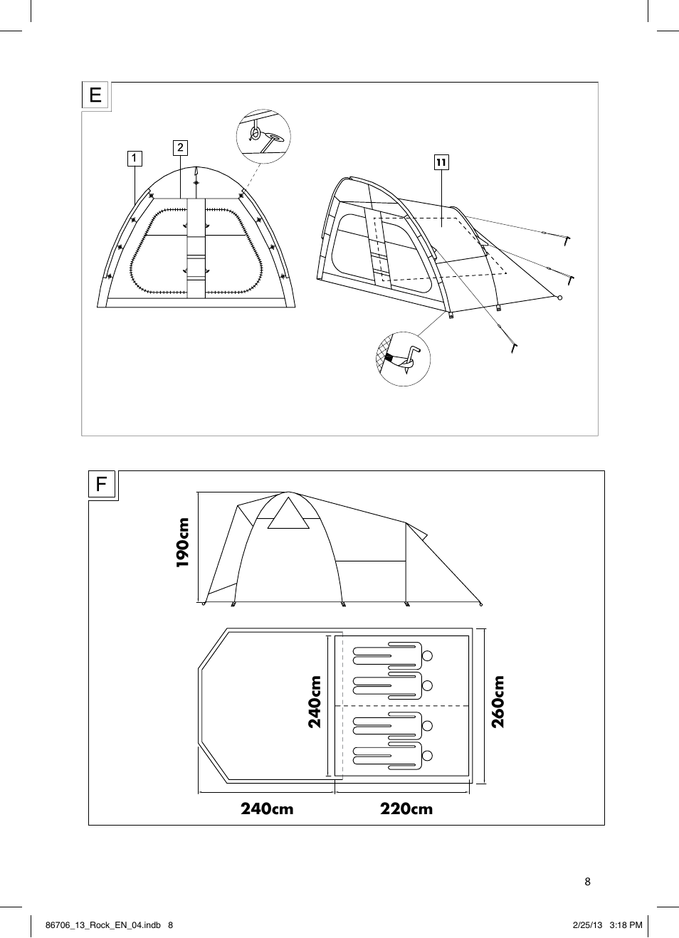 Rocktrail 4 Man Tent T13843 User Manual | Page 8 / 8