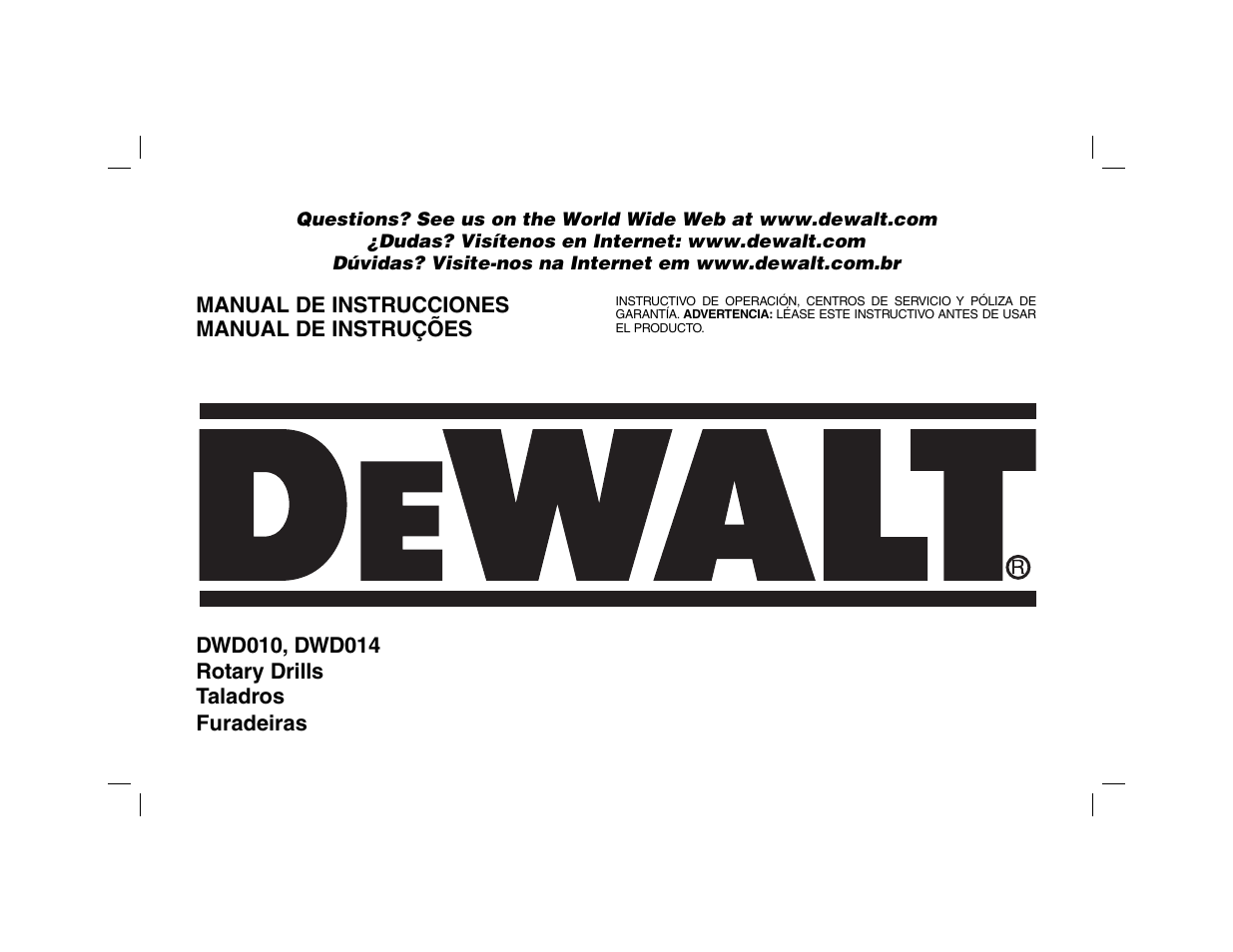 DeWalt DWD010 User Manual | 28 pages