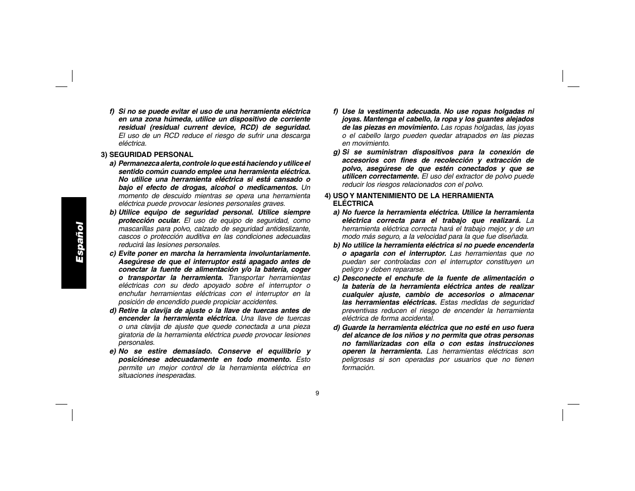 Español | DeWalt DWD010 User Manual | Page 10 / 28