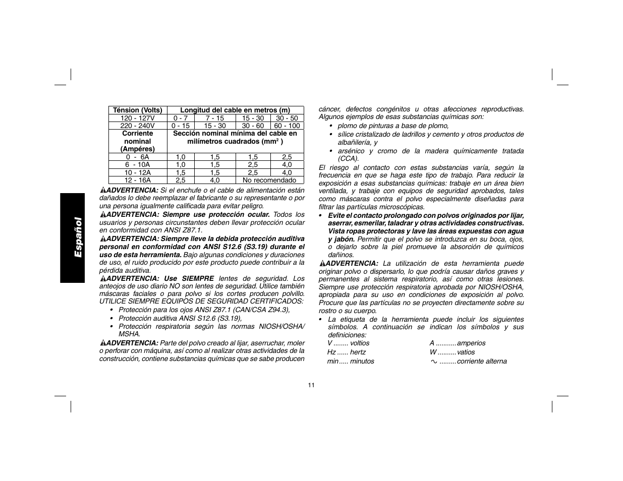 Español | DeWalt DWD010 User Manual | Page 12 / 28