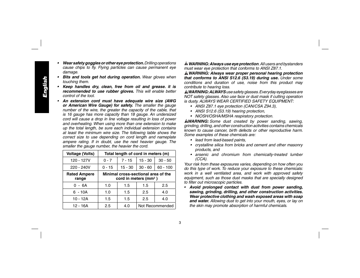 English | DeWalt DWD010 User Manual | Page 4 / 28