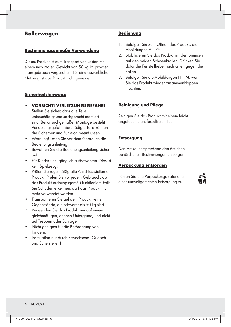 Bollerwagen | Rocktrail Utility Wagon Z31220 User Manual | Page 6 / 10